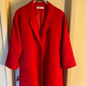 I Magnin Red Wool Coat